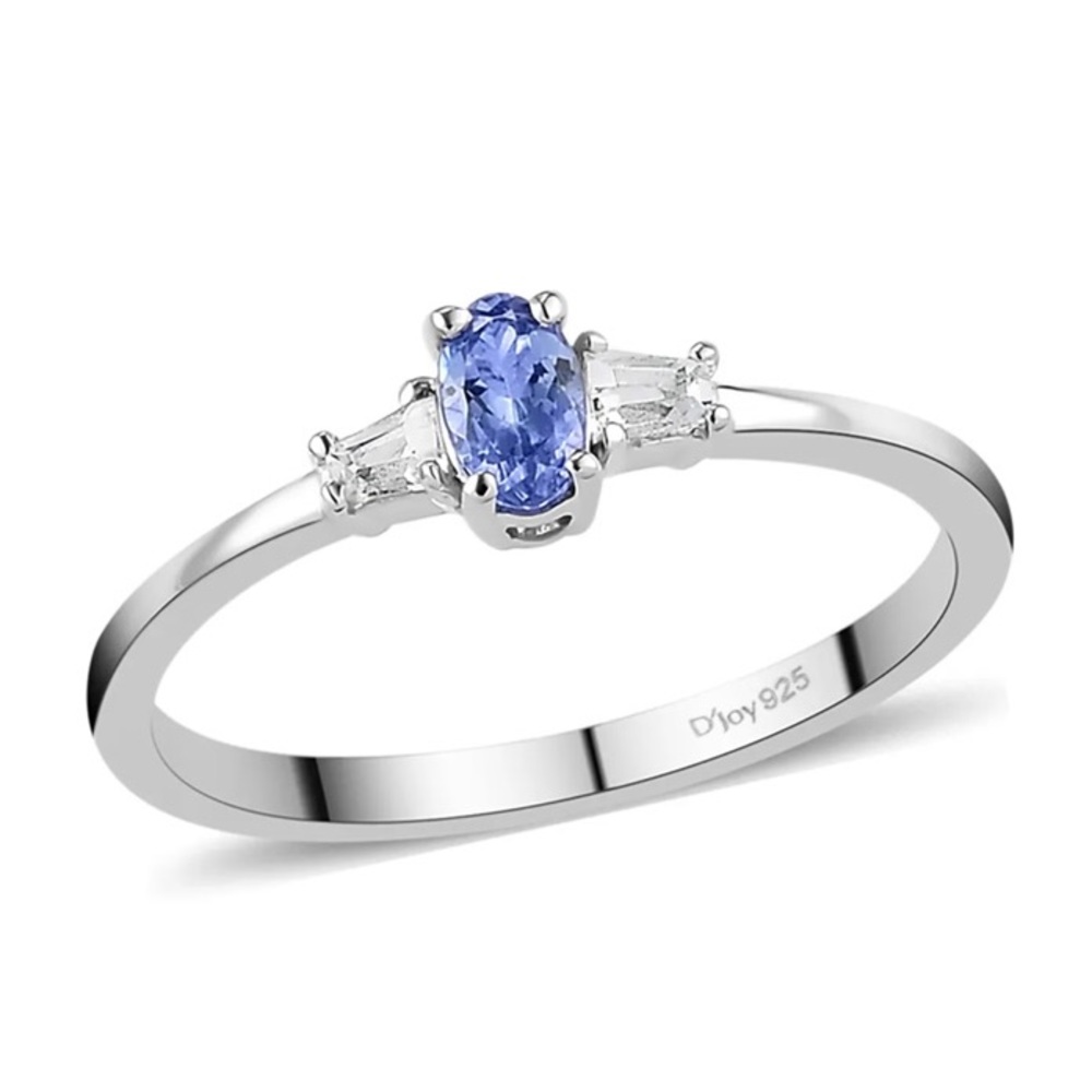 NWT Tanzanite & White Zircon Suite!Earrings,Pendant,Ring in .925 Sterling Silver - Picture 3 of 10